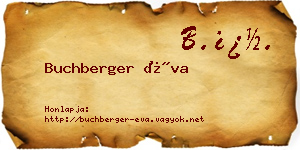 Buchberger Éva névjegykártya